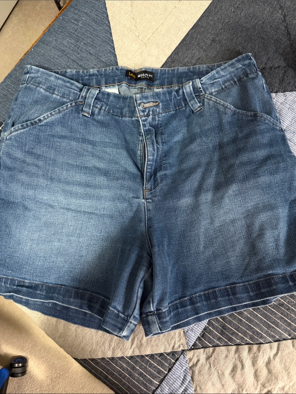 Lee Light Blue High-Rise Denim Shorts